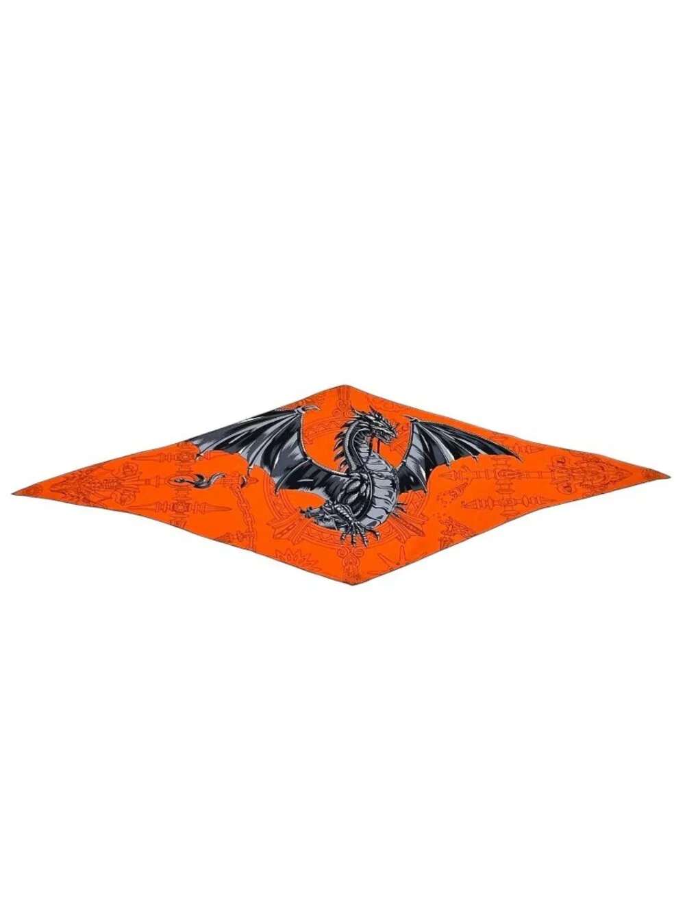 Hermes Losange Dragon Flash Silk Cashmere Orange Scarf
